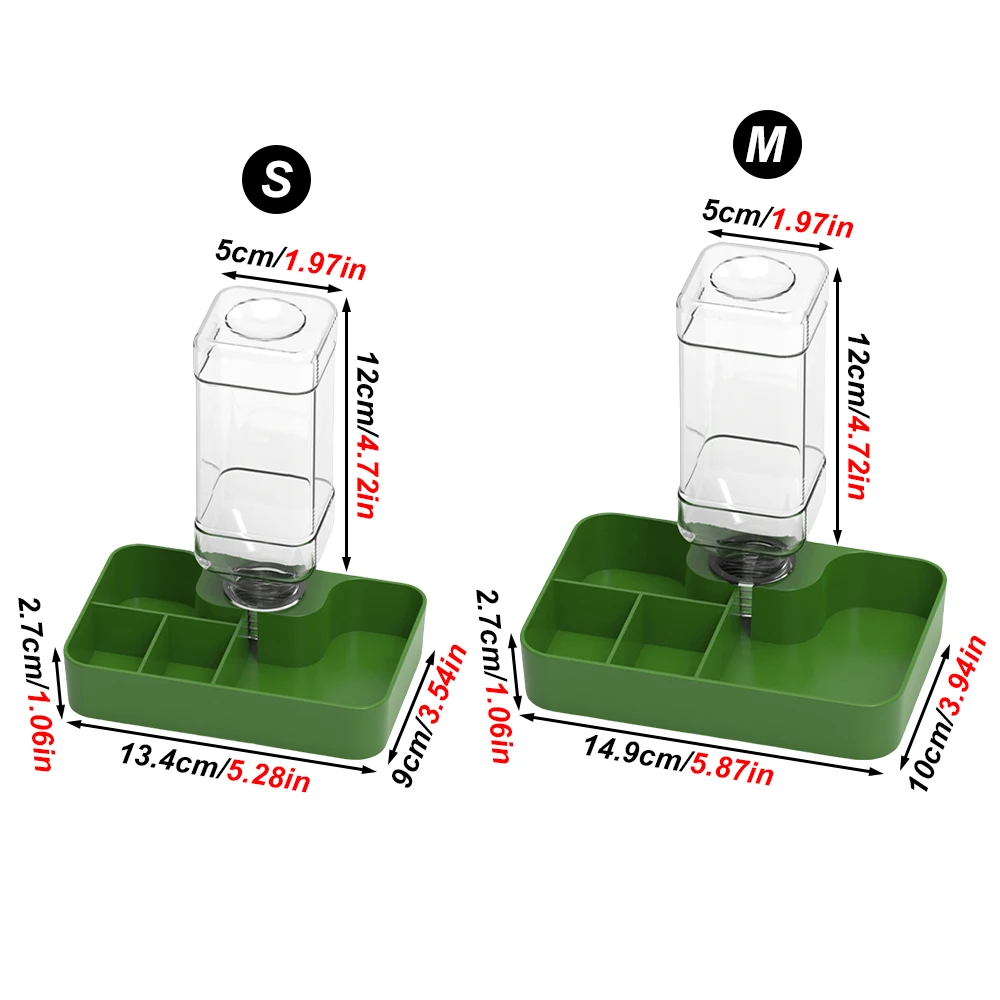 Alimentador automático para reptiles, cuenco de agua para lagarto, plato esquinero con botella de agua para animales pequeños, mascotas, tortuga, león gestionado, Gecko, lagarto, 1 ud. - imagen 4