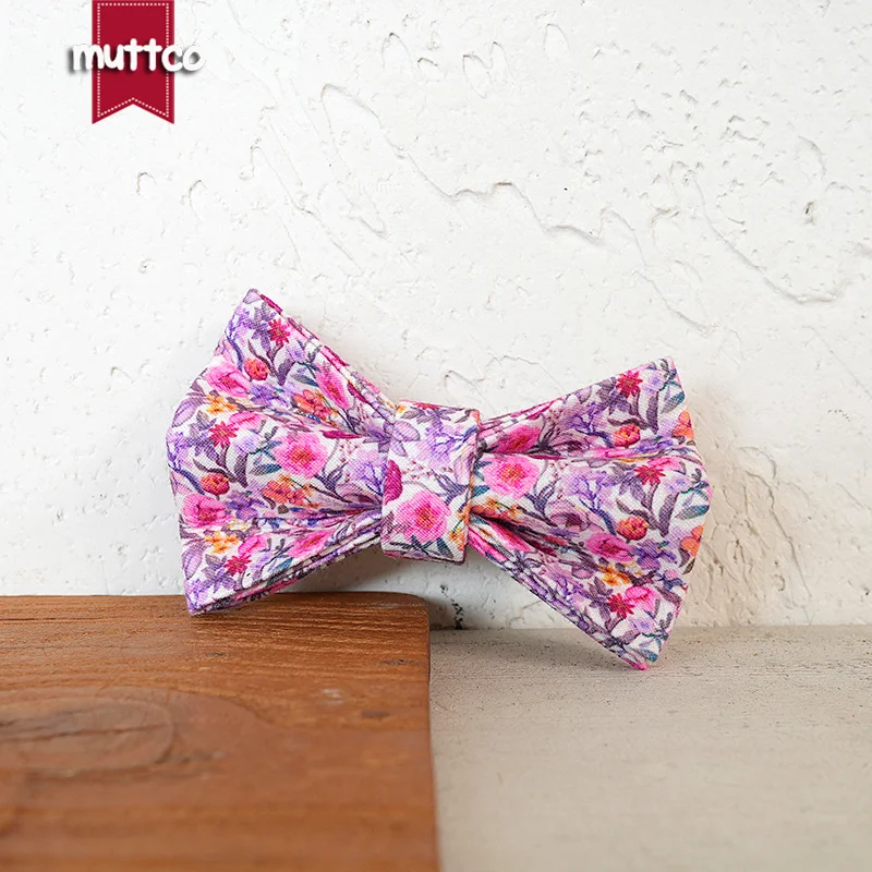 MUTTCO Venta al por menor grabado hermoso diseño de patrón de flores hecho a mano brillante collar de rosa de violeta diseño único collar de gato 2 tamaños UCC188 - imagen 5
