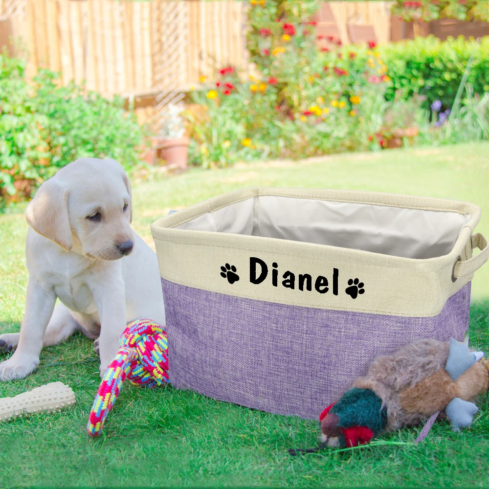 Cesta de Juguetes Personalizada para Perros con Almacenamiento Plegable y Nombre Impreso - imagen 5