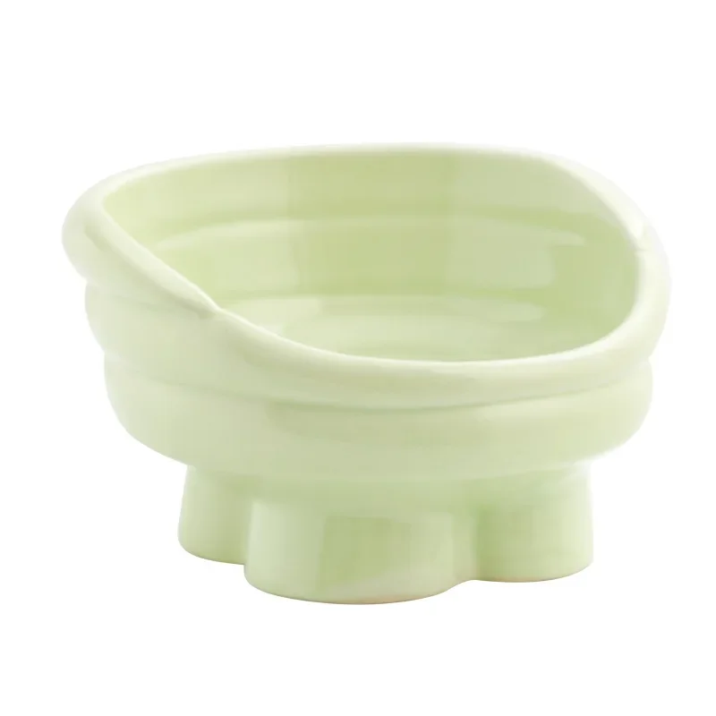 Cuenco de comida de cerámica inclinado para gatos, cuenco elevado para perros, plato de comida ergonómico para gatos, cuenco de comida para mascotas elevado antideslizante para gatos y perros - imagen 5