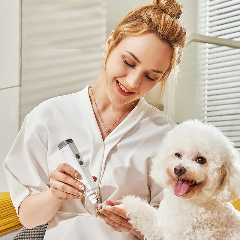 Molinillo de uñas eléctrico para mascotas, cómodo cortaúñas para mascotas con rueda pulidora, luz LED, cortaúñas recargable para perros, suministros para mascotas - imagen 3