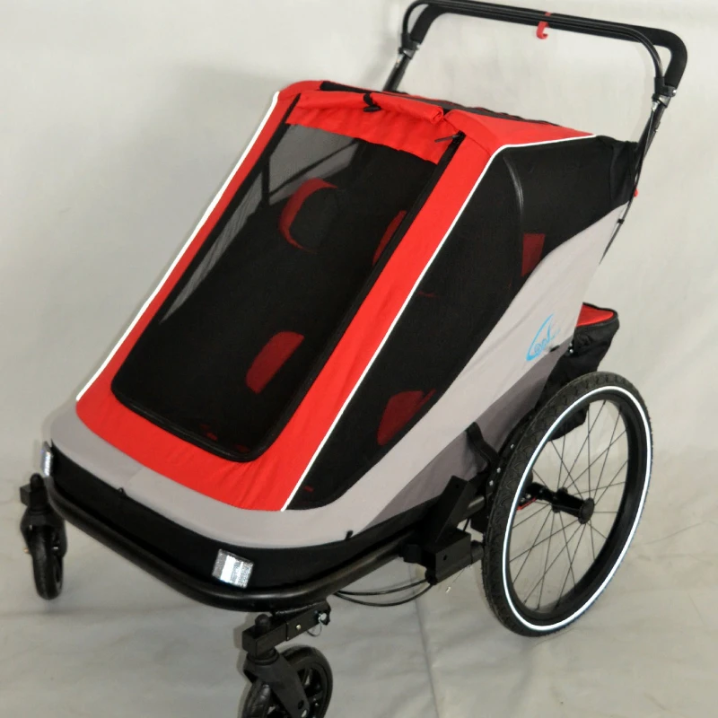 Carro para mascotas, remolque de bicicleta doble para exteriores, carrito diario para viajes al aire libre, remolque de bicicleta, productos para perros 3 en 1 - imagen 5