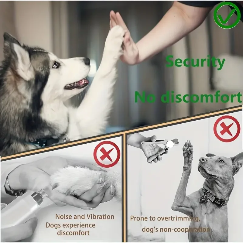 Paquete de limas de uñas para perros, 4 piezas, lima de uñas para perros sin estrés, amoladora de patas para mascotas con diseño desmontable, suministro de aseo para perros (con 3 gratis) - imagen 5