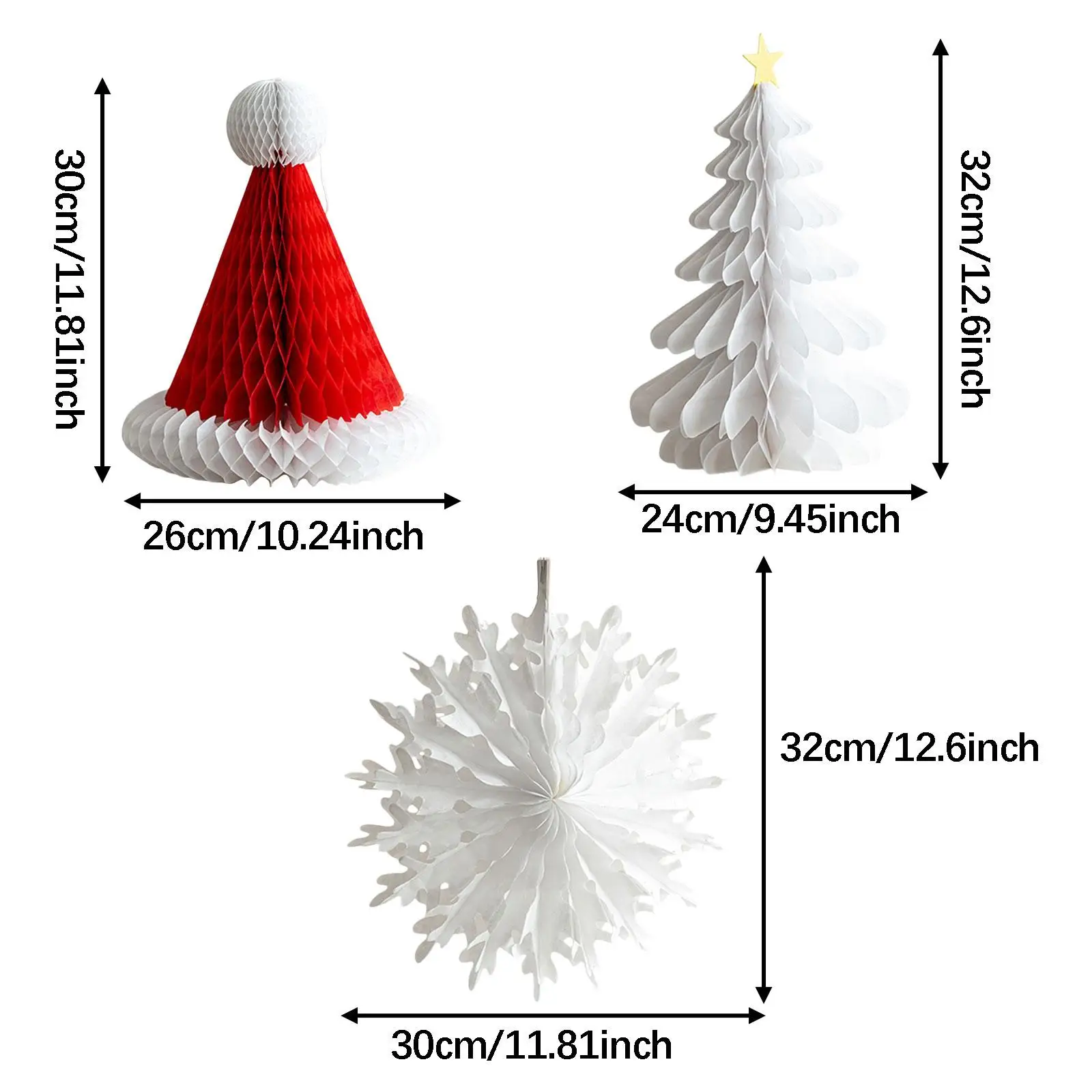 3Pcs Honeycomb Paper Christmas Tree Ornaments Table Centerpiece Modern Collectible Hanging Decorations for Celebration Party 3Pcs Honeycomb Paper Christmas Tree Ornaments Table Centerpiece Modern Collectible Hanging Decorations for Celebration Party