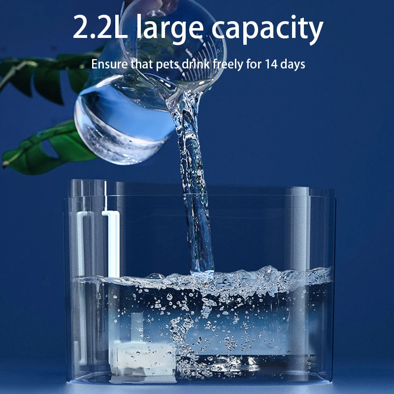 Filtro automático de fuente de agua para gatos, tazón de bebida silencioso, dispensador de bebidas para mascotas, bebedero para gatos, accesorios, alimentador de agua, 2,2 L - imagen 5