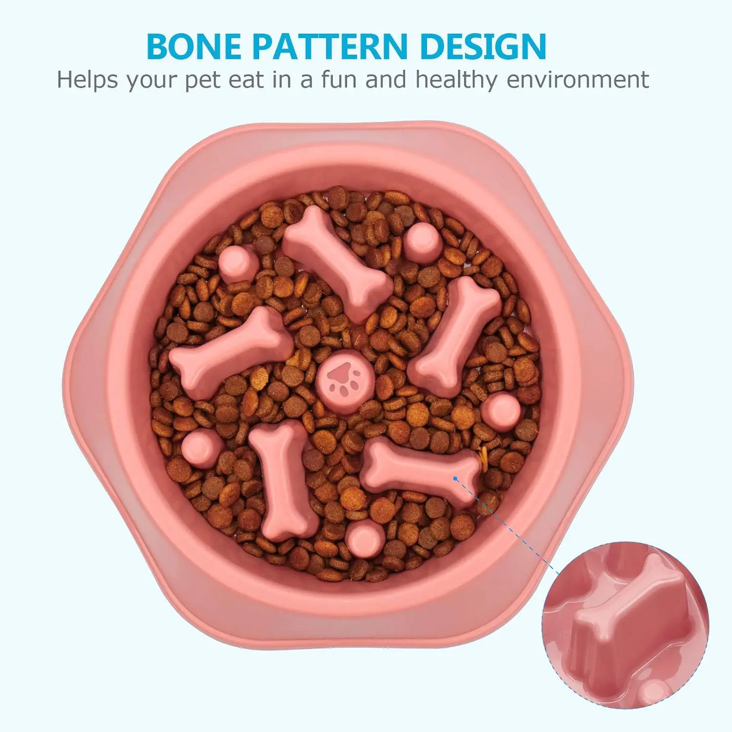 Cuenco de alimentación lenta para perro, cuenco antideslizante para comida de mascotas, para mantenerse en forma, antipulso, de carrera pequeña y mediana, 3 uds. - imagen 5