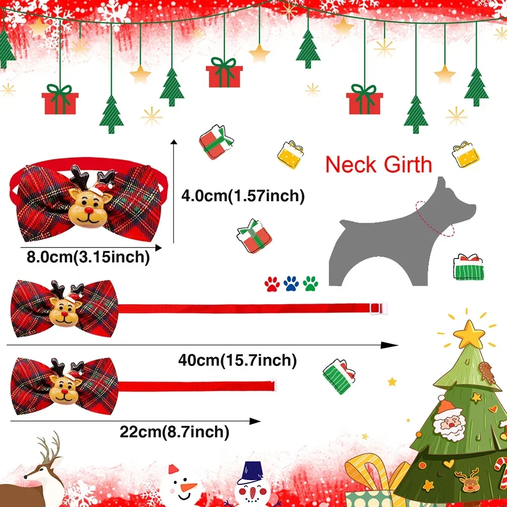 50/100 Uds. Pajaritas navideñas para perros pajarita Collar perros suministros navideños para perros mascotas accesorios de aseo para perros pequeños - imagen 2