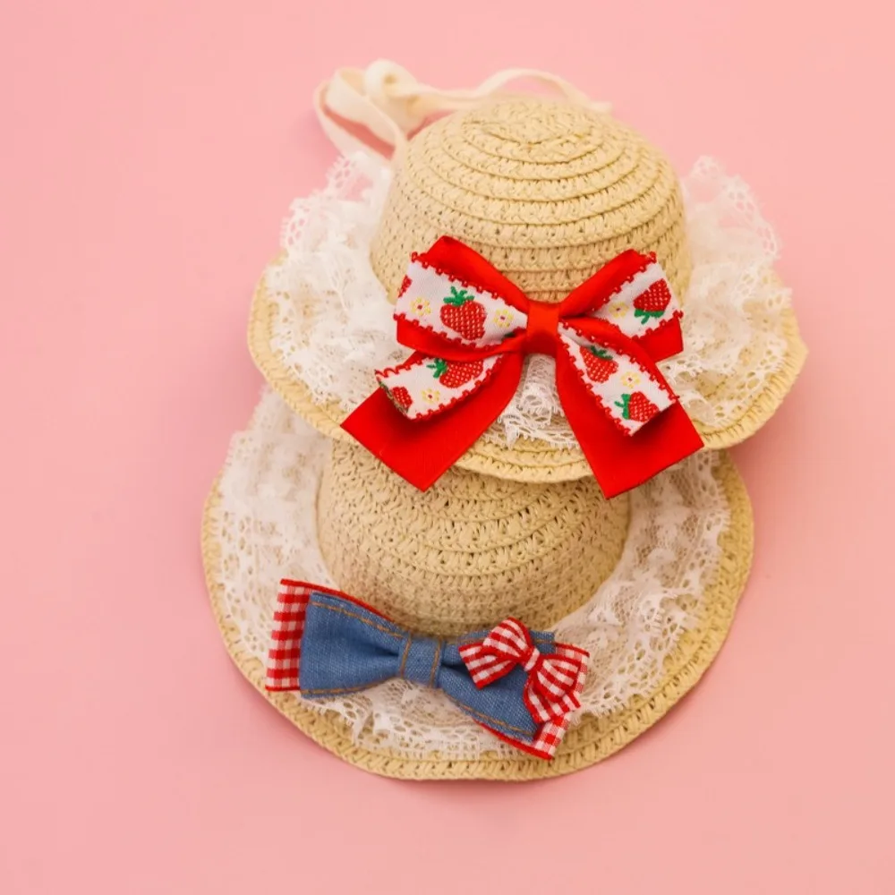 Sombrero vaquero fresa para gatos y perros – Protección solar verano - imagen 2