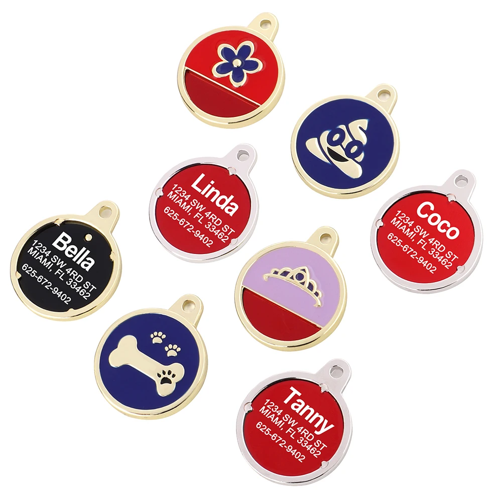 Etiqueta de identificación de perro de Metal, etiquetas de nombre personalizadas para perros, placa de identificación antipérdida grabada personalizada para perros pequeños y medianos, accesorios para mascotas - imagen 2