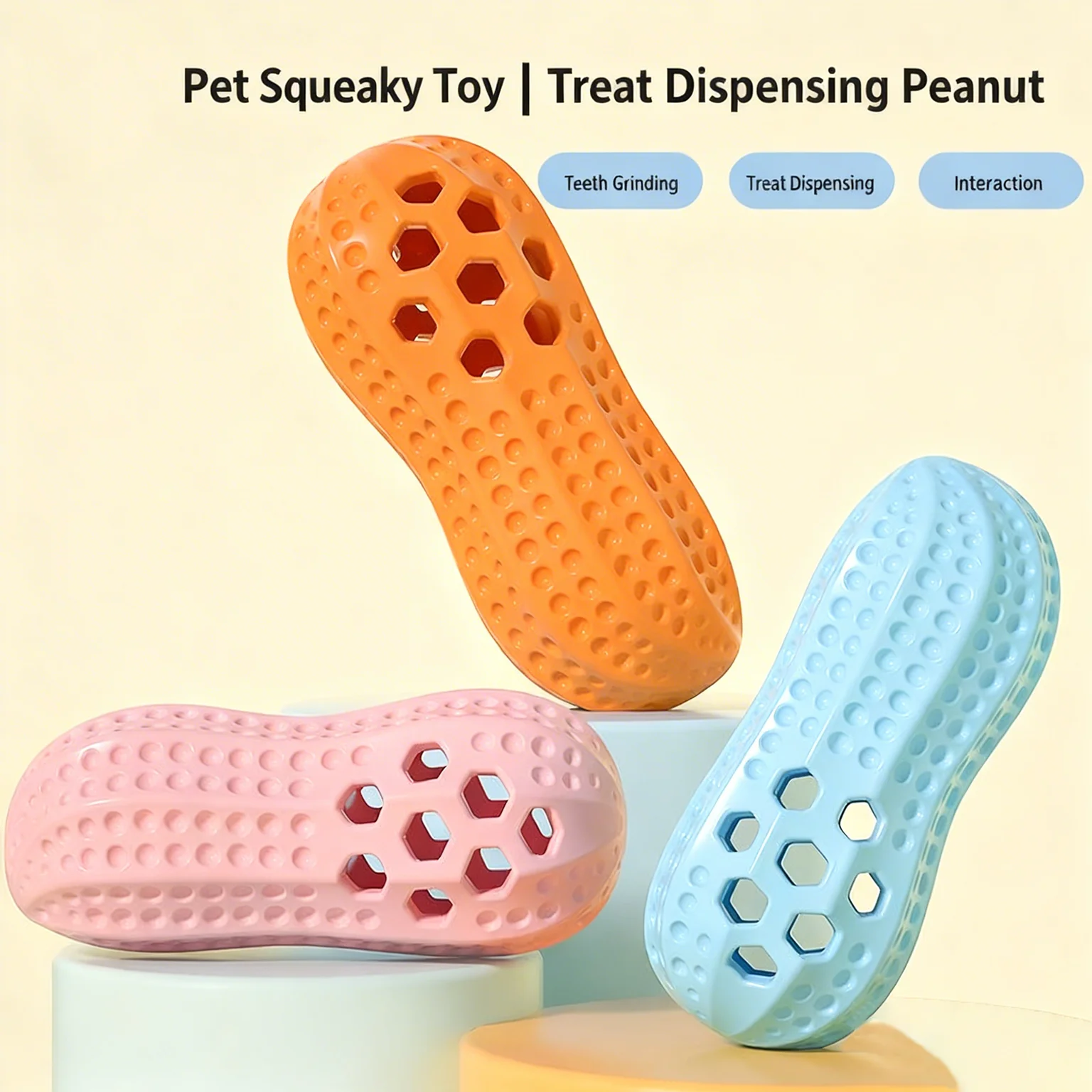 Juguete dental para perros - forma cacahuete, duradero TPR, dispensador - imagen 2