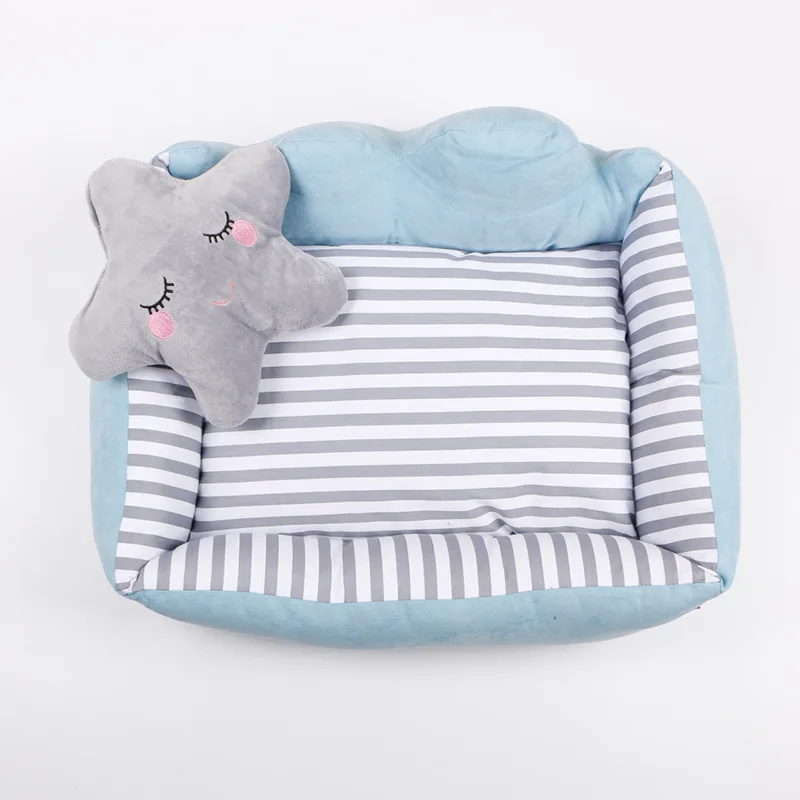 Cama de felpa de tela para perro y gato pequeño, cama autocalentable para mascotas con almohada, funda extraíble y lavable con cremalleras - imagen 3