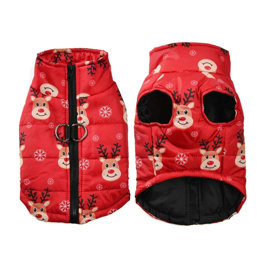 Chaqueta navideña para perros, abrigo, ropa cálida de invierno para mascotas, chaleco para perros pequeños y medianos, disfraz impermeable para cachorros, Chihuahua, Pug - imagen 3
