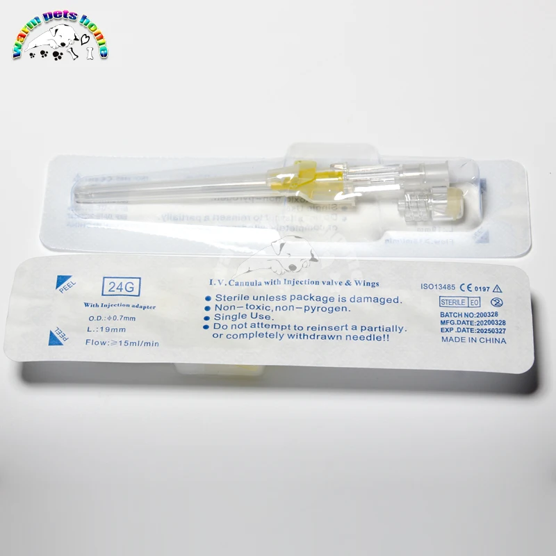 50 Uds I. V. Cánula con tapa Heparin 22G 24G 26G catéter de infusión intravenosa desechable consumibles veterinarios - imagen 5