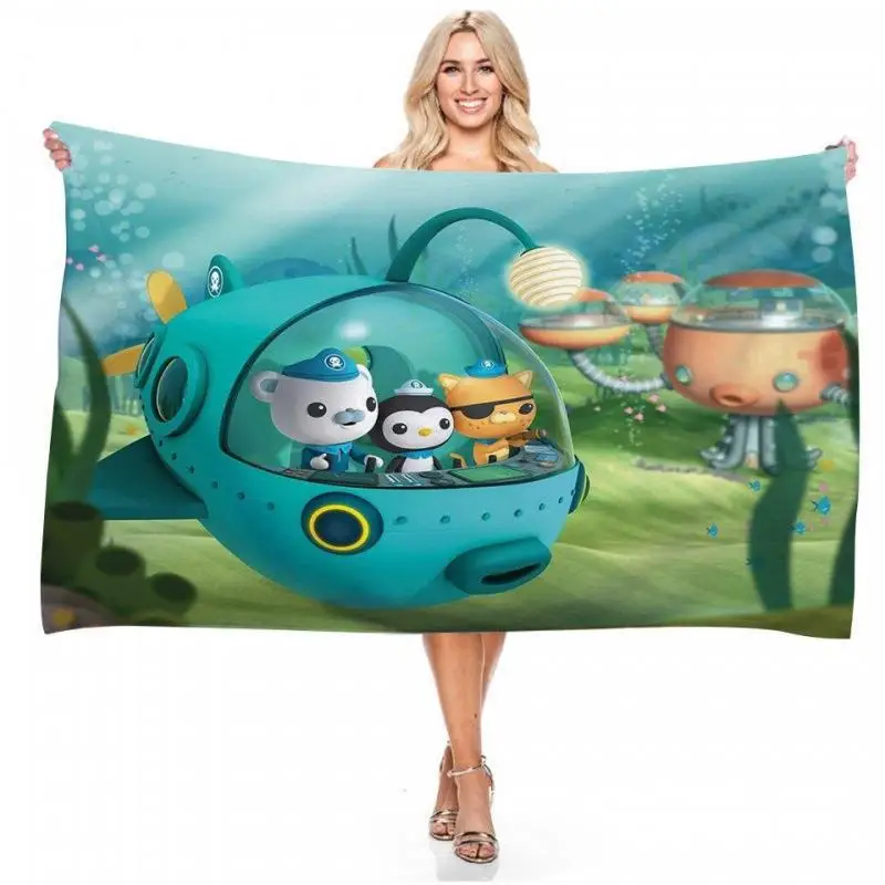 Toalla de playa de Anime Octonauts para niñas, toallas de verano Kawaii de dibujos animados, Toalla de baño, toallas de baño, toalla de viaje, regalo de secado rápido para niños - imagen 5