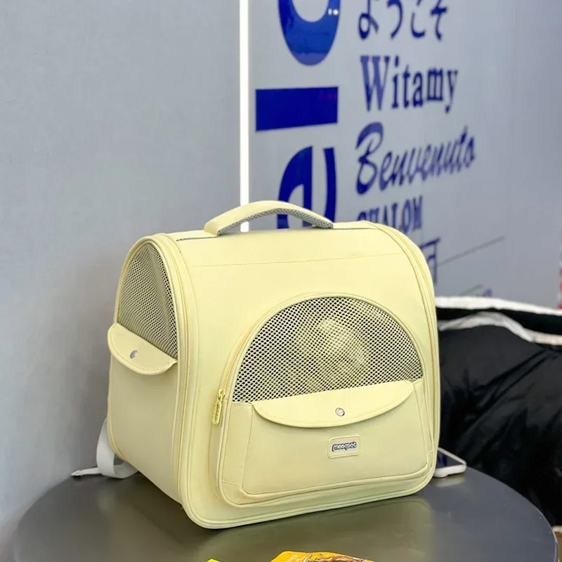 Bolsa para gatos, bolsa para mascotas, mochila portátil de gran capacidad, transpirable, Color caramelo, suministros para mascotas y gatos - imagen 3