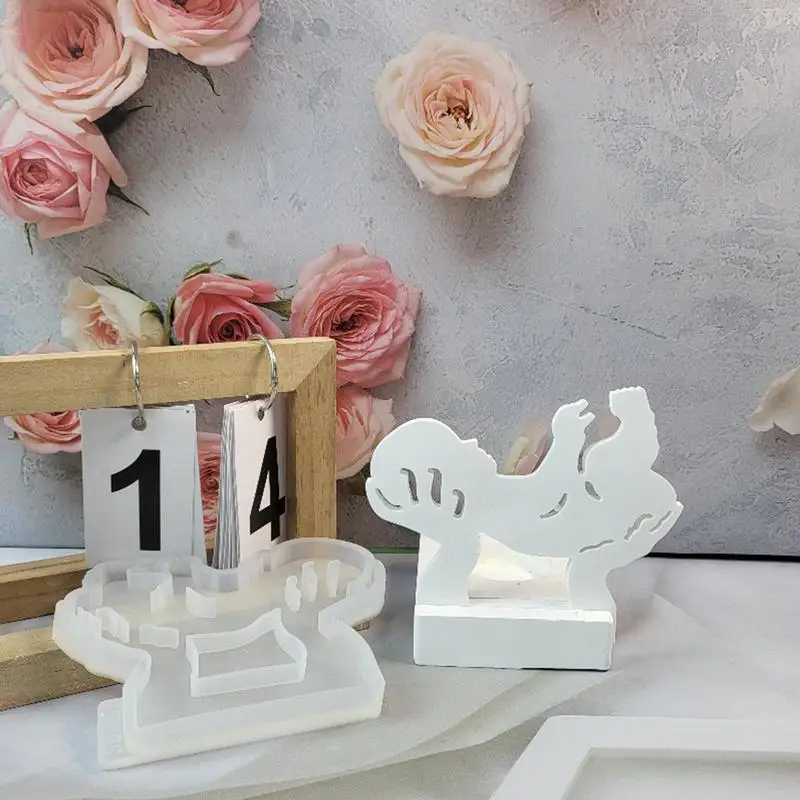 Molde de soporte de vela de silicona para niños, soporte de mano, moldes para fundición de resina - imagen 3