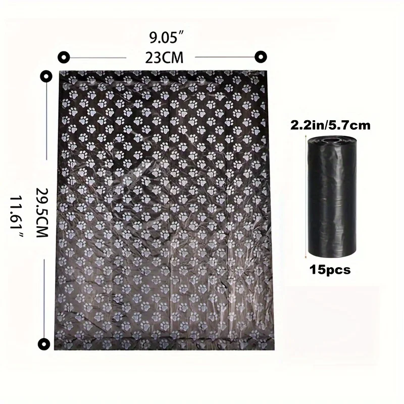 5/10/20 rollos de bolsas gruesas para excrementos de perros a prueba de fugas para paseos al aire libre, material de polietileno, eliminación de residuos de animales, negro o verde - imagen 2