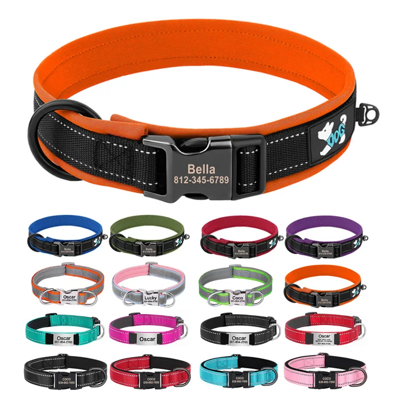 Collar reflectante identificativo para perro Pug – ajustable - imagen 2