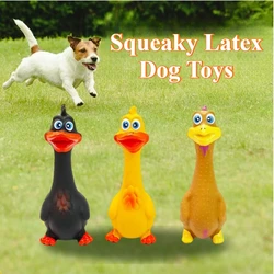 Juguetes para perros de látex chirriantes, juguetes para masticar pollo con sonido, juguete interactivo resistente a mordeduras para cachorros y gatos, divertido juguete para apretar