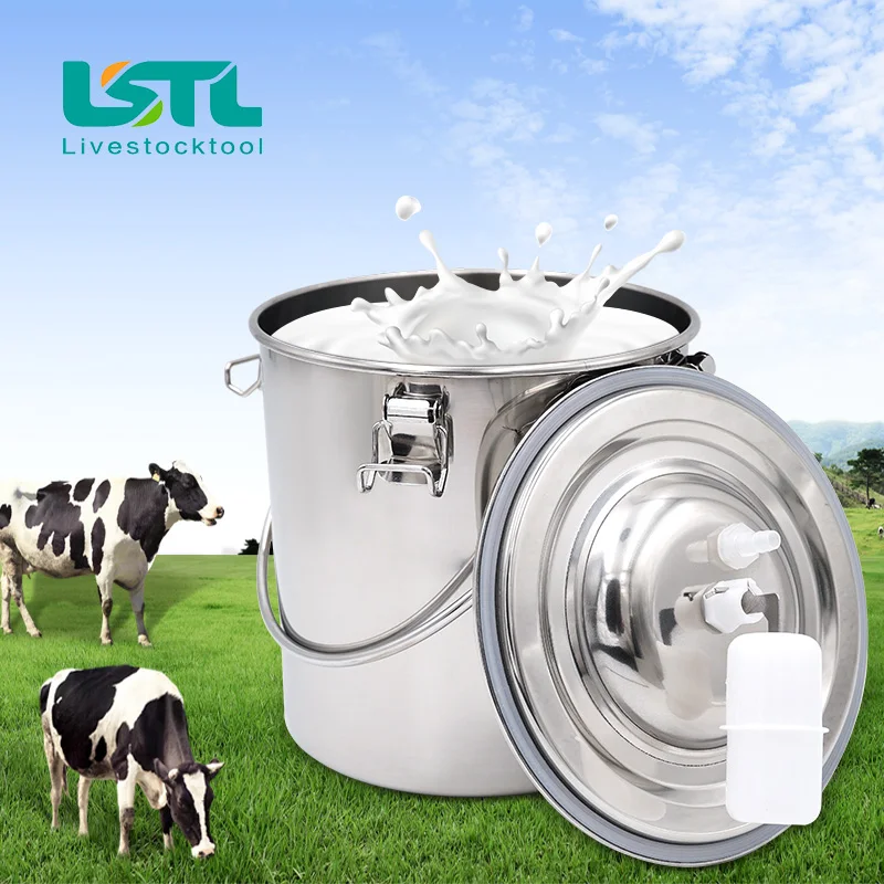 Cubo de leche de vaca de acero inoxidable de 5L, bomba de vacío para granja, vacas, cabras, pastos, vacas, ovejas, accesorios eléctricos para máquina de ordeño - imagen 4