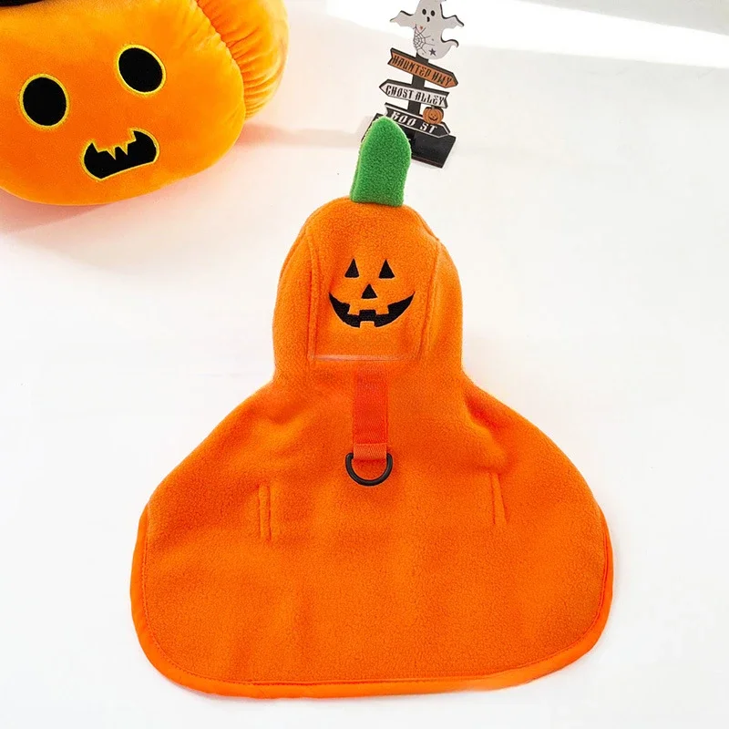 Abrigo de calabaza para perro, manta desplumada para mascotas, ropa de Navidad, chaqueta para perros pequeños, Otoño e Invierno - imagen 2