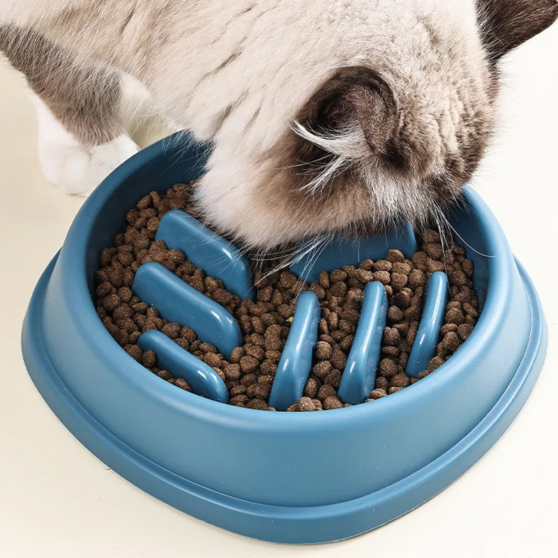 Alimentador lento de plástico para perros y gatos, rompecabezas antiasfixia, cuenco de comida, platos antiansiedad para perros pequeños, platos de comida para cachorros, dispensador lento - imagen 4