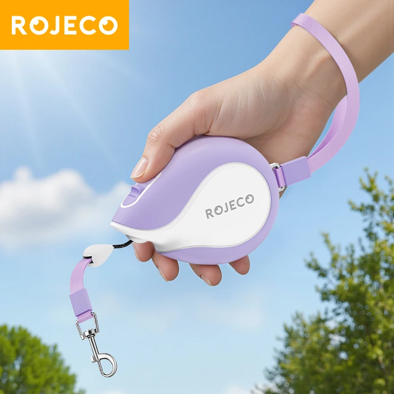 ROJECO Mini correa retráctil automática para perro, cuerda extensible de 3M, plomo para perros para caminar al aire libre, correa para ruleta, accesorios para perros - imagen 4