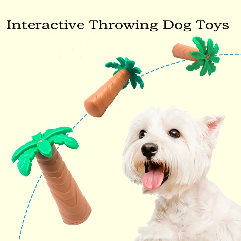 Juguete para perros, árbol de coco de goma para limpieza y moler los dientes, estilo tropical, adecuado para perros grandes, medianos y pequeños - imagen 3