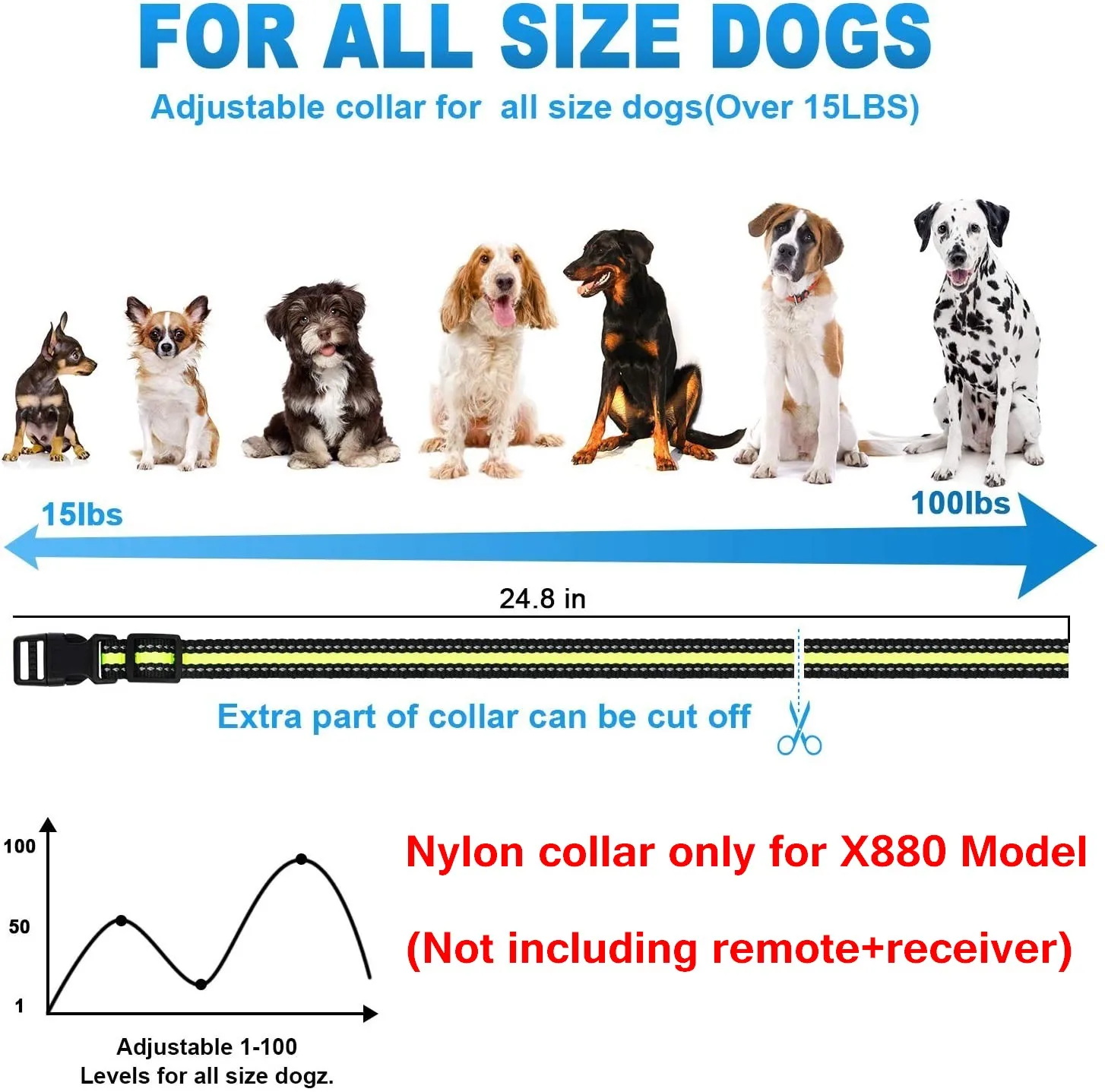 Collar adaptador de Cable de carga USB, collar de entrenamiento para perros X880 - imagen 2