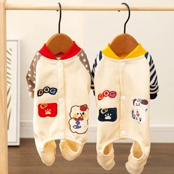 Monos de invierno para perros y gatos pequeños con dibujos animados