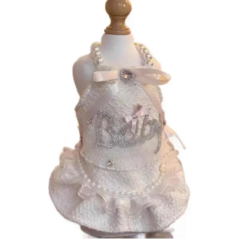 Vestido Princesa con Perlas para Perro Pequeño – Ropa Elegante para Cachorro - imagen 4