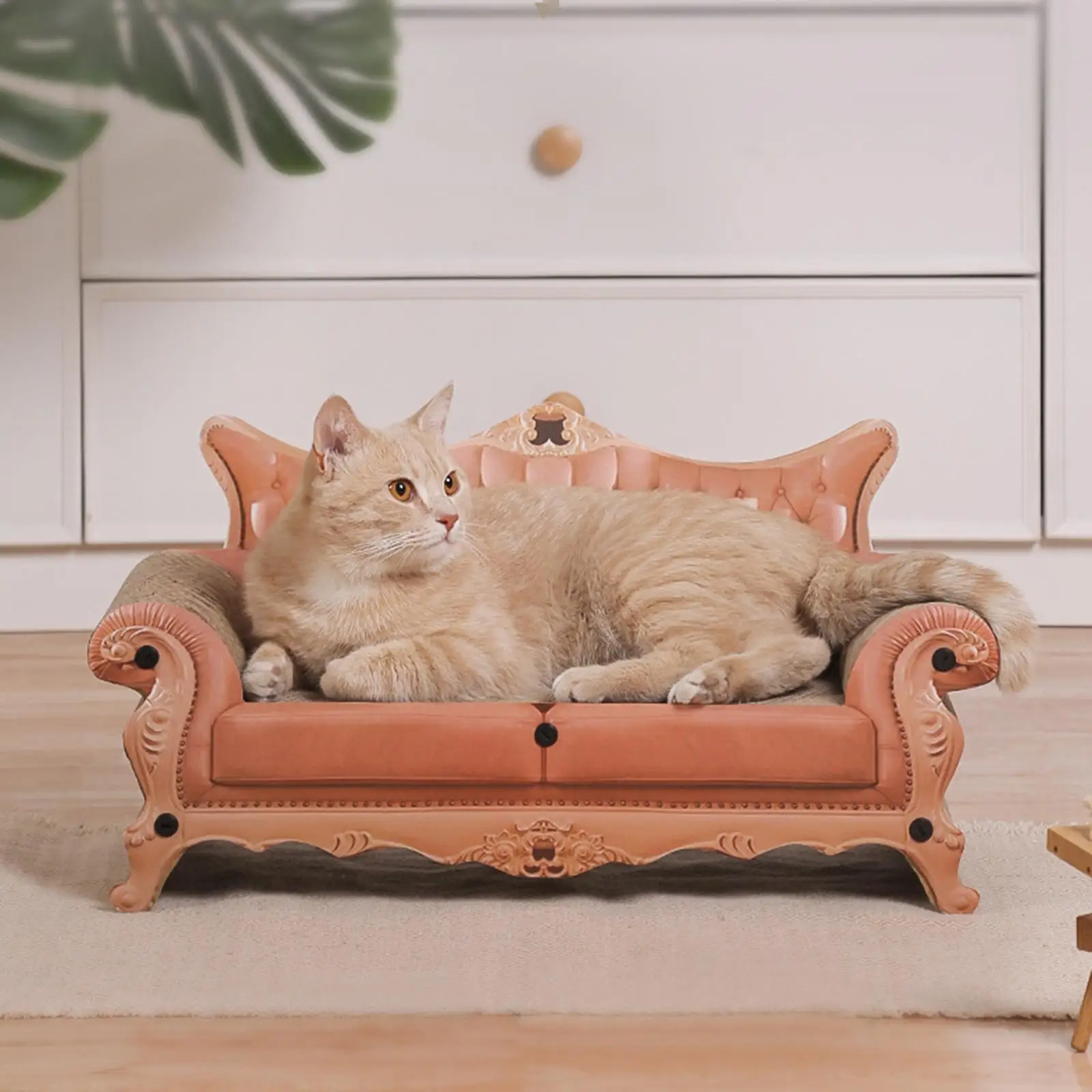 Cat Scratcher Sofa,Scratching Lounge Sturdy,Cat Lounge,Resting Furniture Protecter Luxury Scratching Pad Corrugated Cardboard