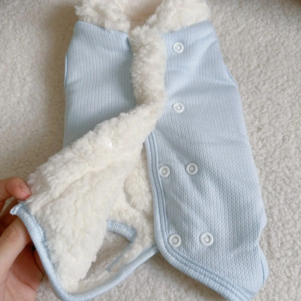 Mono con cuello de piel para perro, ropa cálida y bonita para mascota, osito de peluche pequeño, ropa de Yorkshire, pantalones de cuatro patas todo incluido, otoño e invierno - imagen 4
