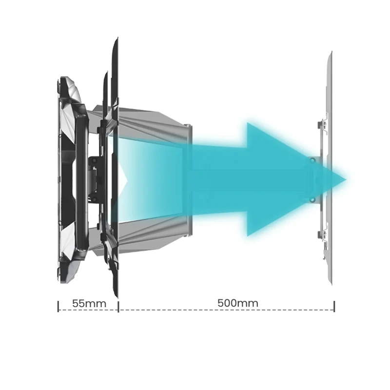 Soporte de montaje en pared para TV, soporte de TV inclinable de movimiento completo para pantalla de TV de 32 ''-75'', carga de hasta 40kg, VESA 400x600mm - imagen 3