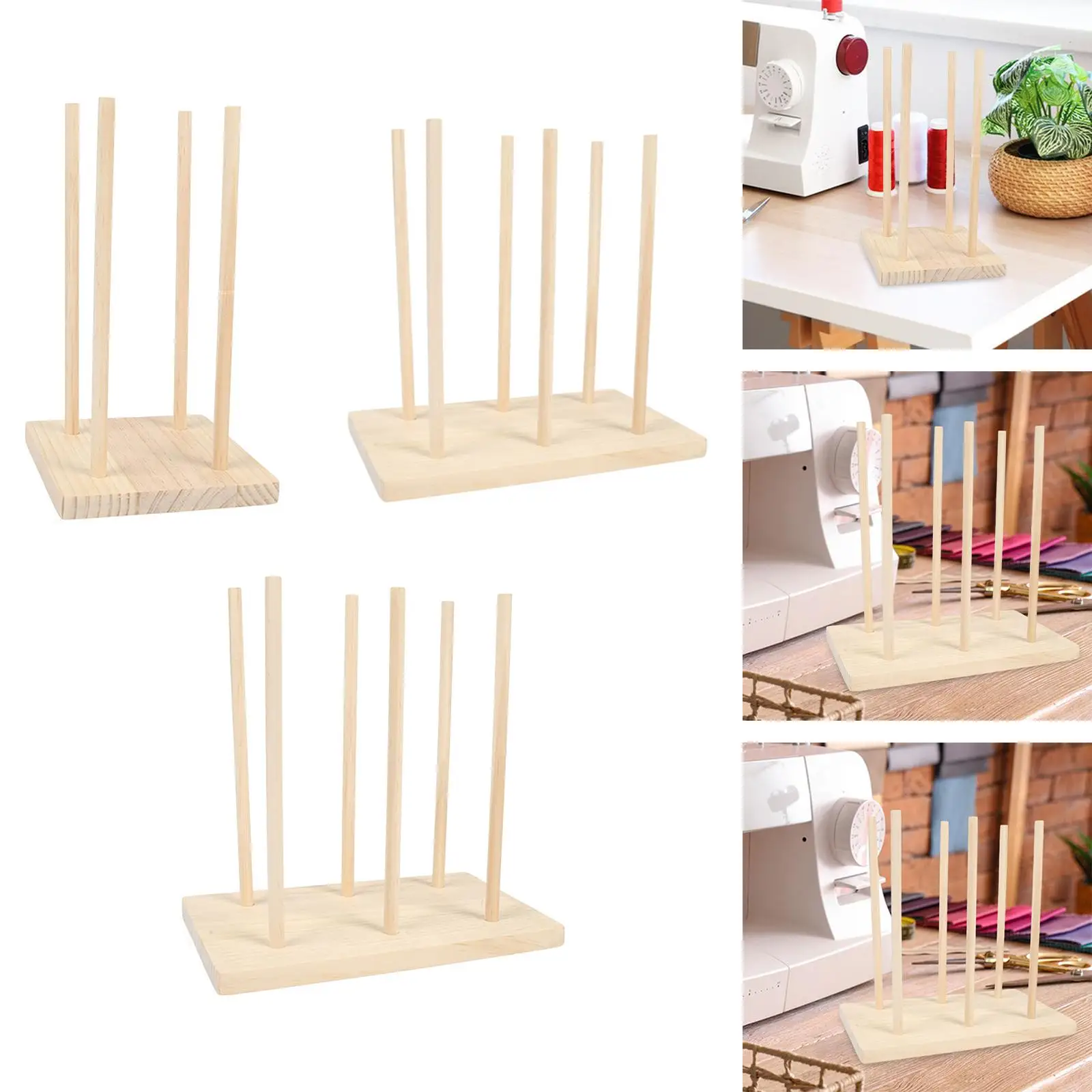 Organizador de cinta de madera, estante de almacenamiento de hilo de gran capacidad, hilos de ganchillo, soporte para cinta de floristería, soporte para carrete, estante para cinta - imagen 5
