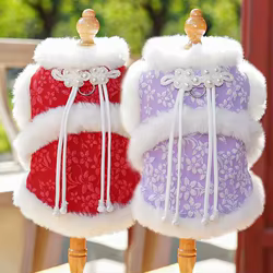 Vestido de felpa para gatos y perros pequeños – Abrigo de invierno