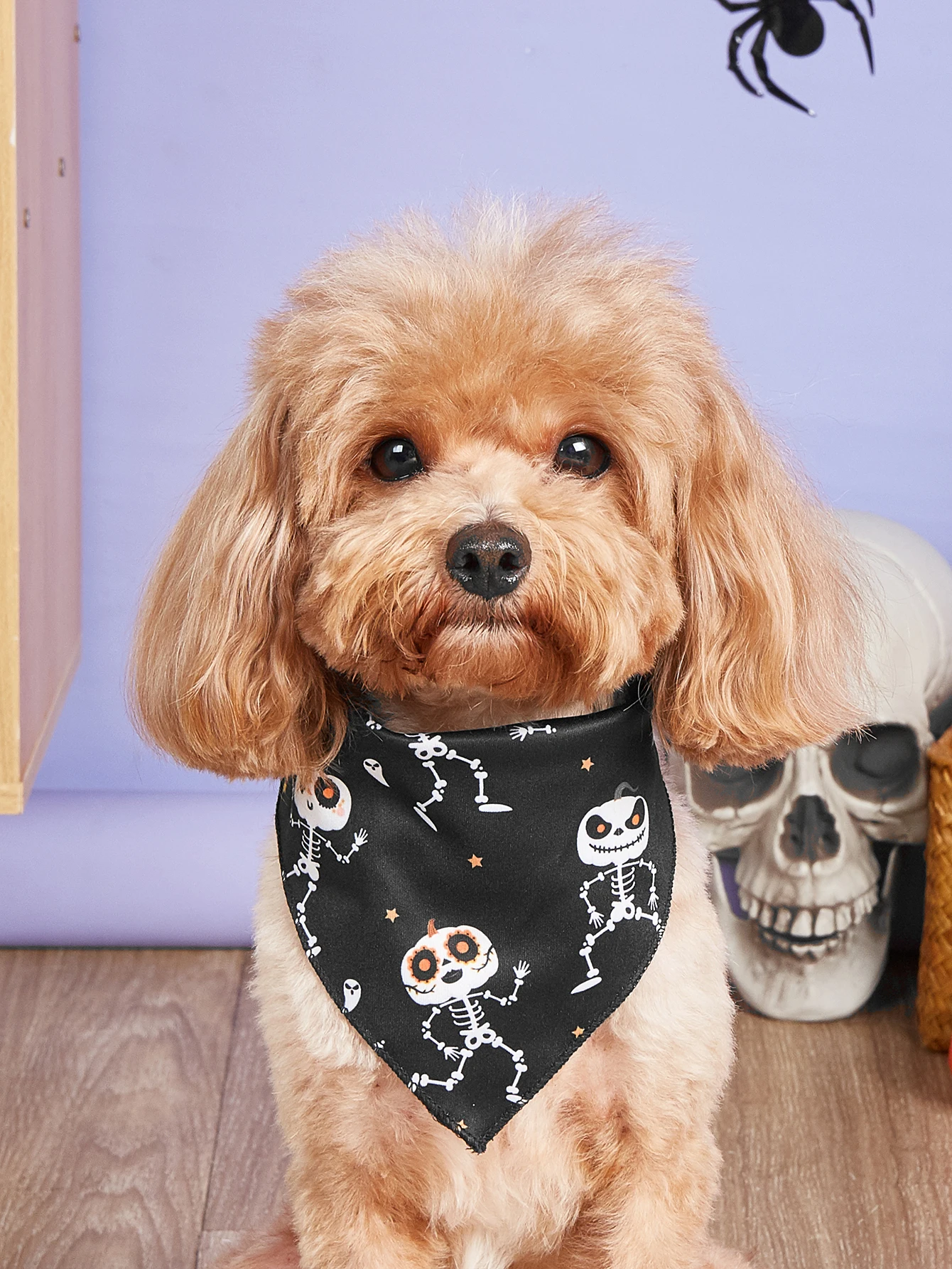 Bandana de Halloween para perro, Baberos de calabaza y telaraña, bufanda triangular para mascotas, varios tamaños, ajuste suave y ajustable - imagen 4