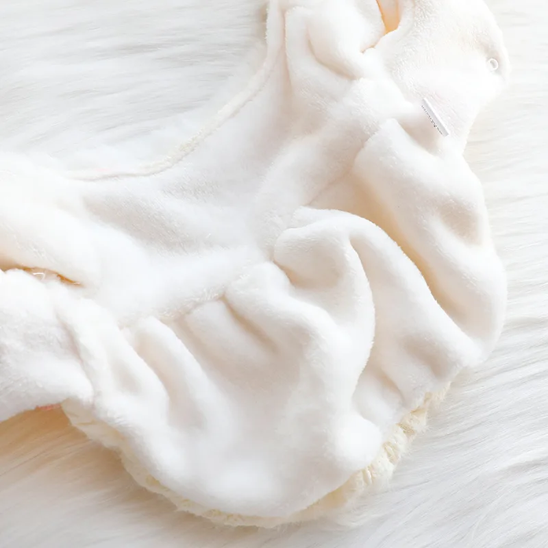 Ropa para perros, ropa de otoño e invierno, vestido grueso de princesa para gatos, pelusa suave que se puede remolcar, suministros para mascotas de peluche para perros pequeños - imagen 4