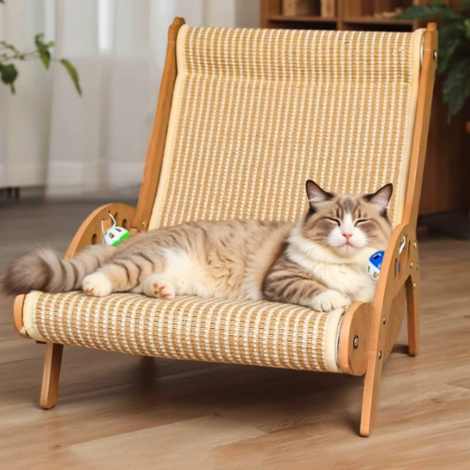 Sillón rascador para gatos con base antideslizante y diseño resistente - imagen 3