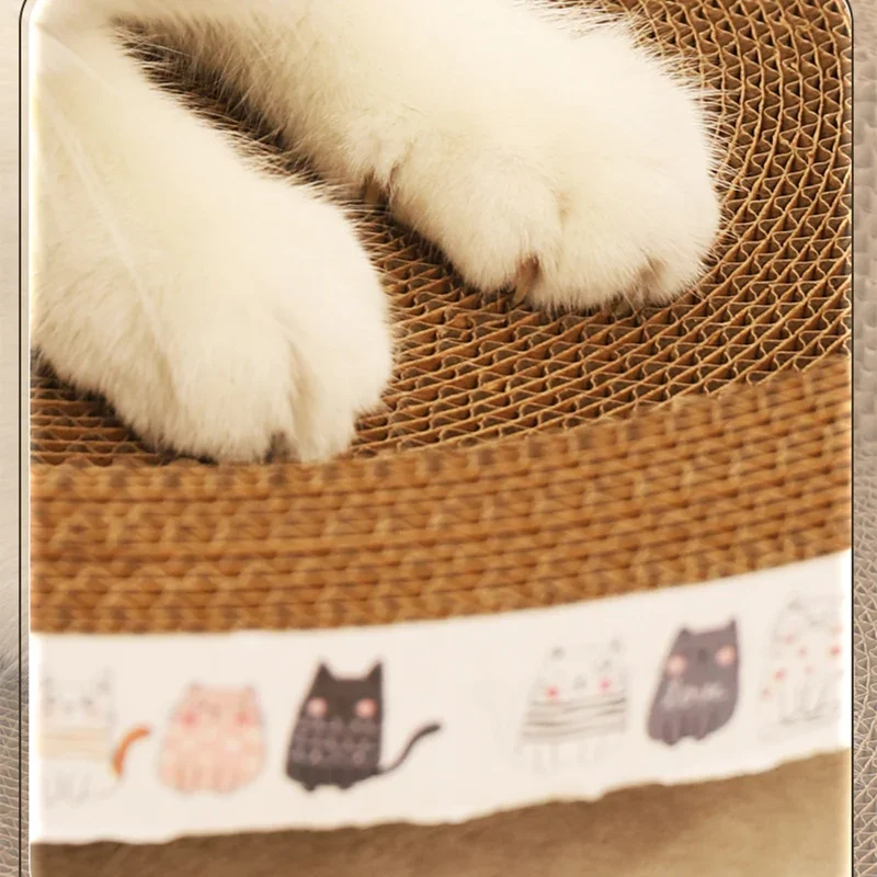 HOOPET-rascador para gatos, raspadores para tablero de cama, muebles de juguete ovalados redondos para gatos, cojín para sofá, cama, garra de molienda para gatos, resistente a los arañazos - imagen 4