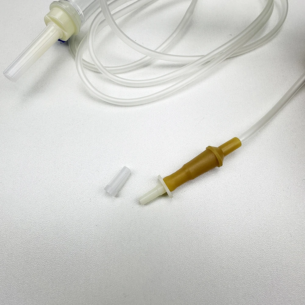 Juego de infusión de animales desechable, manguera de infusión de boca recta con boca de tornillo, tubo de infusión extendido de inyección por goteo de animales