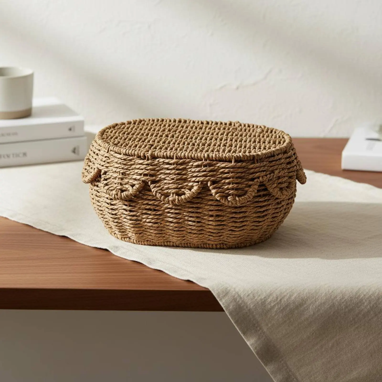 Organizador de cesta de cuerda con tapa para gatos y perros - imagen 5