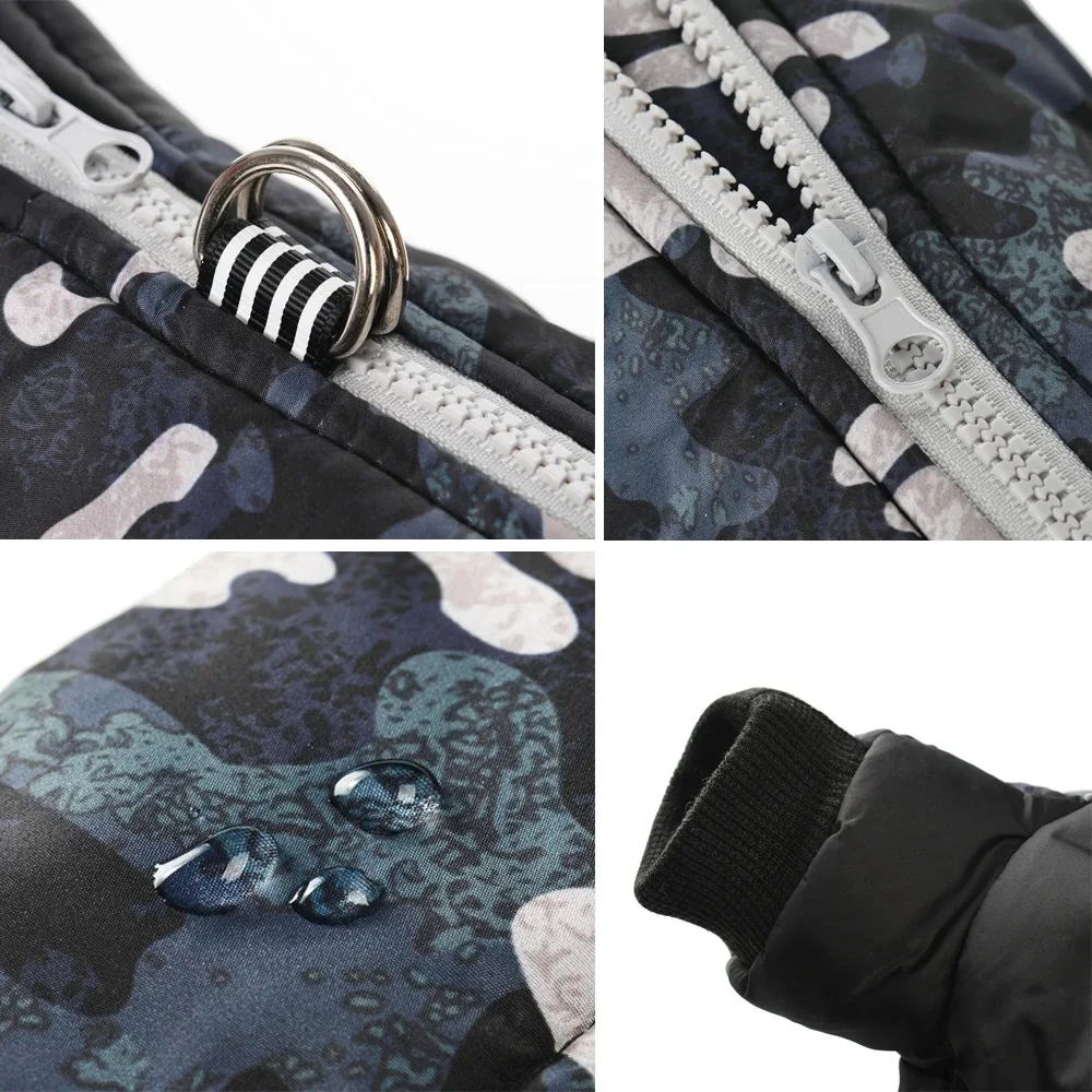 Mono cálido para perros pequeños y medianos, chaqueta impermeable con estampado de camuflaje para otoño e invierno, ropa para Chihuahua y Yorkshire - imagen 5
