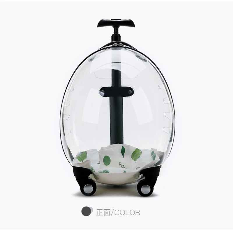 Cubierta de carrito transparente para mascotas, carrito portátil de viaje para perros y gatos, carrito de gran capacidad con ventilación, suministros y accesorios para transportar mascotas - imagen 3