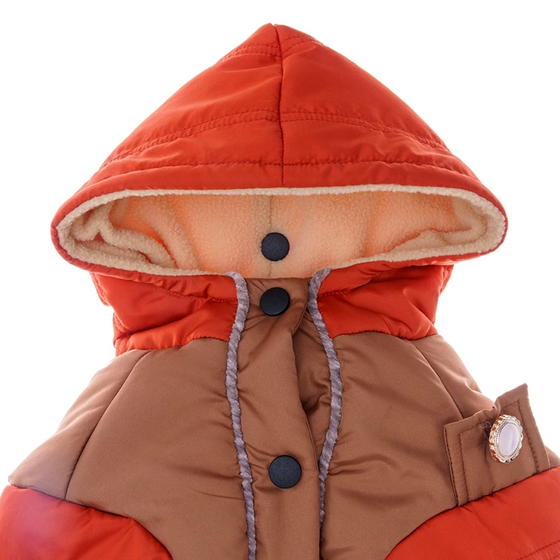 Abrigo de invierno para mascotas, ropa para perros, ropa cálida para perros pequeños y medianos, Abrigo con capucha, trajes de Bulldog Francés Pug Chihuahua - imagen 4