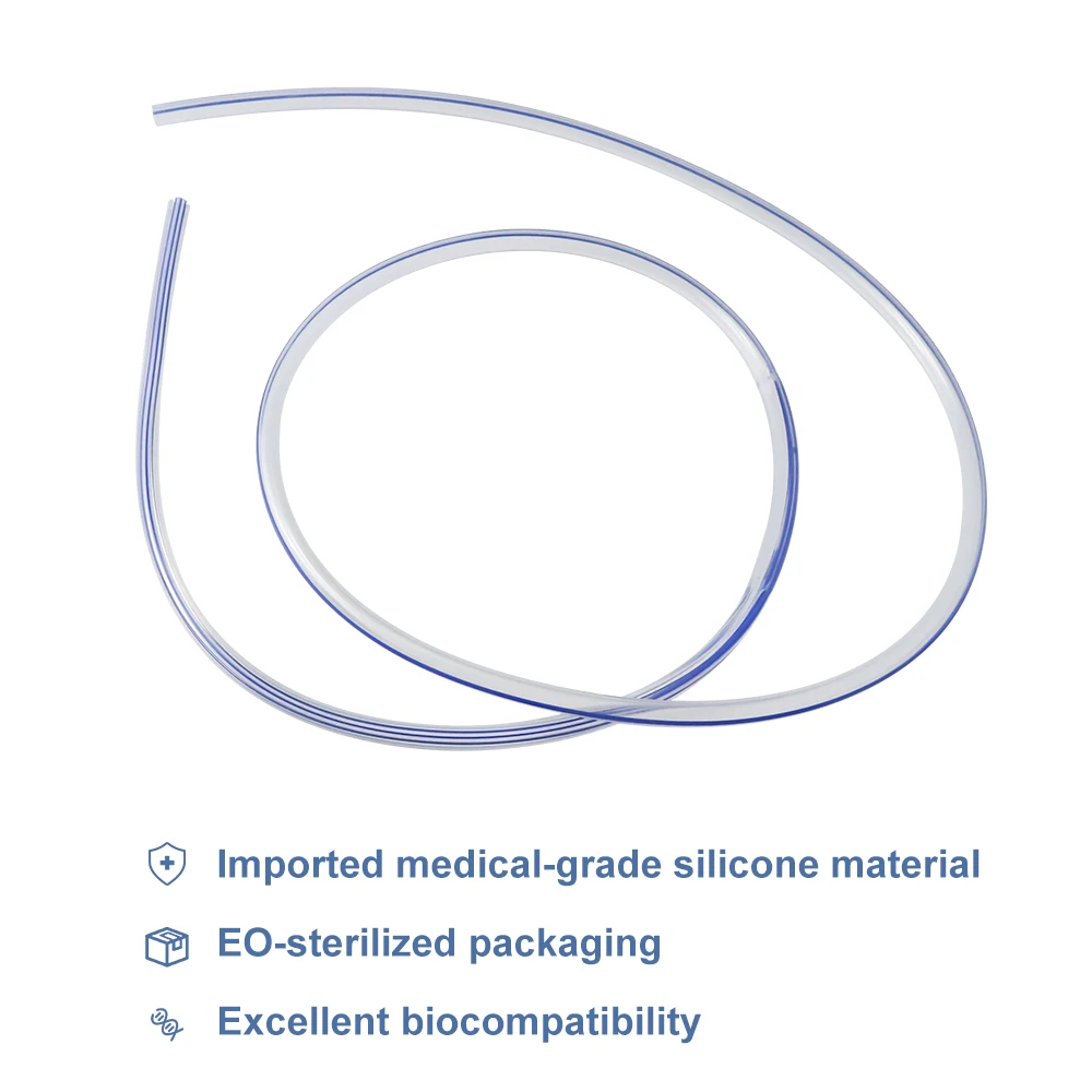 Drenaje estriado redondo de silicona 10Fr-24Fr 120cm a prueba de obstrucciones con tubo de drenaje de ranura abierta Trocar equipo veterinario de esterilización Eo - imagen 2