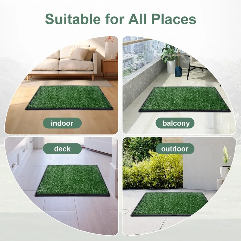 Orinal para perros de hierba Artificial, almohadilla para orinar, fácil de limpiar, resistente a los olores, interior/exterior, solución para urinar el tren de mascotas, accesorios para arena - imagen 5