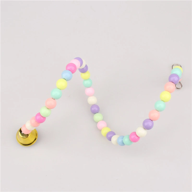 Juguete de plástico para loros, bola colgante trenzada, jaula para masticar pájaros, soporte para mascotas, accesorios de entrenamiento, suministros de columpio para morder - imagen 5