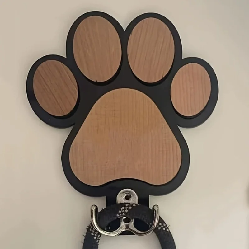 Colgador de correa de perro con estampado de pata de madera, diseño de garra, gancho de pared, soporte para abrigo y Collar, regalo único para mascotas para amantes de los perros - imagen 3