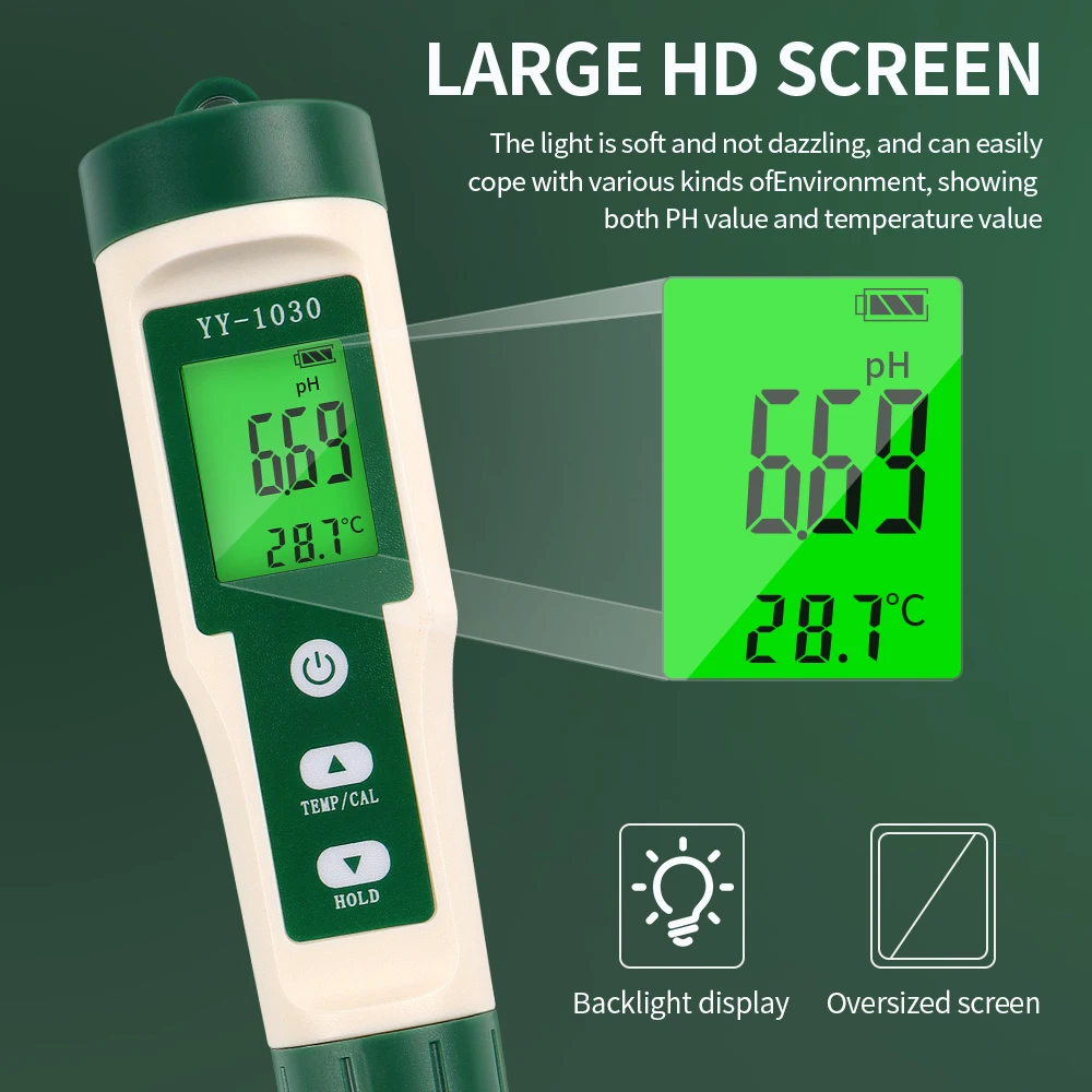 Digital LCD Food PH Meter Portable Dough PH Tester Temp Acidity Tester with Backlight for Cosmetic Food Cheese Meat Fruit - imagen 3